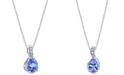 Macy's Tanzanite (3/4 ct. t.w.) & Diamond Accent 18" Pendant Necklace in 14k White Gold